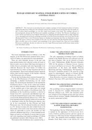 PLIO-QUATERNARY MAMMAL FOSSILIFEROUS SITES OF UMBRIA