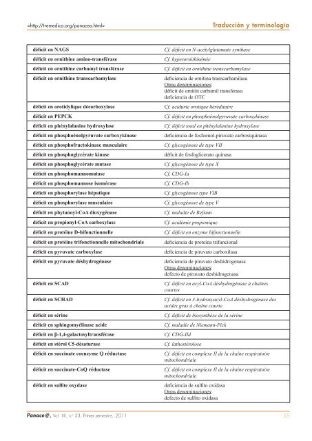 Vocabulario francés-español de enfermedades raras: errores ...