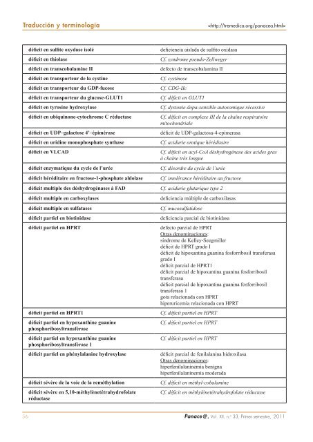 Vocabulario francés-español de enfermedades raras: errores ...