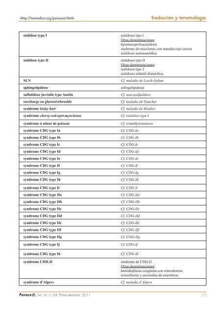 Vocabulario francés-español de enfermedades raras: errores ...