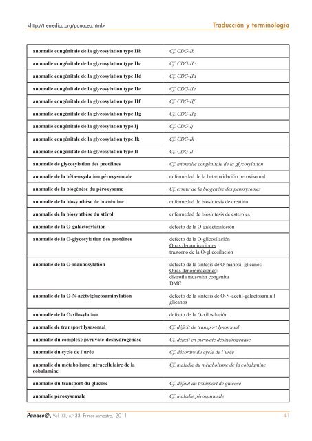 Vocabulario francés-español de enfermedades raras: errores ...