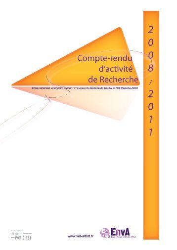 Rapport recherche 2008-2011 - Ecole nationale vétérinaire d'Alfort