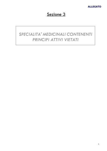 SPECIALITA' MEDICINALI CONTENENTI PRINCIPI ... - Sport pro