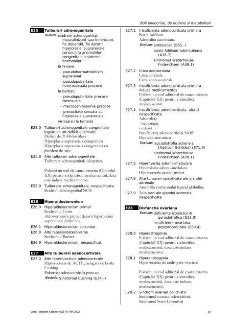 Boli endocrine, de nutritie si metabolism