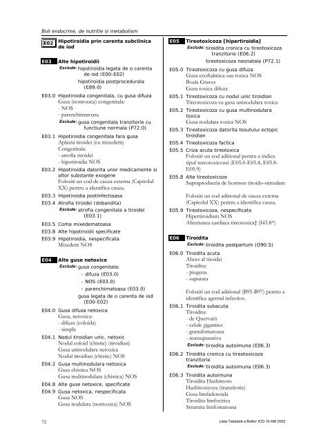 Boli endocrine, de nutritie si metabolism