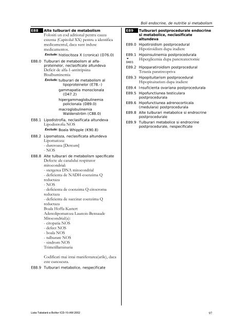 Boli endocrine, de nutritie si metabolism