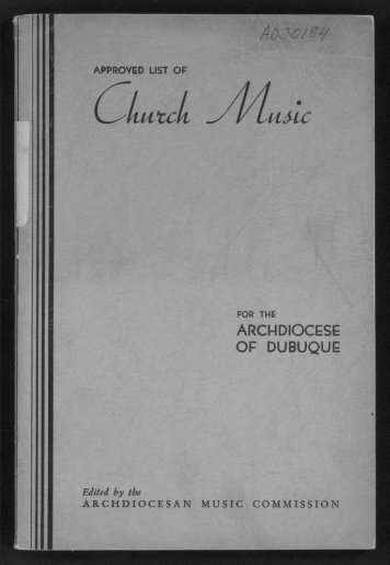 ARCHDIOCESE OF DUBUQUE - Digital Repository Services