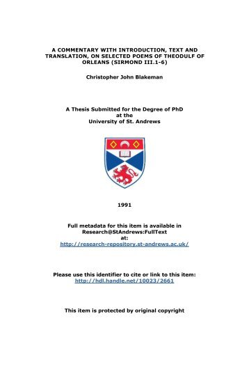 Christopher John Blakeman PhD Thesis - University of St Andrews