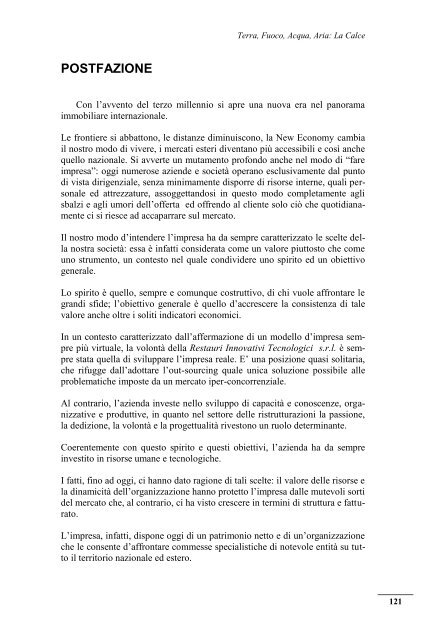 Terra, Fuoco, Acqua, Aria: LA CALCE A cura di Alessandro Battaglia ...