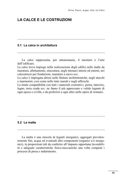 Terra, Fuoco, Acqua, Aria: LA CALCE A cura di Alessandro Battaglia ...