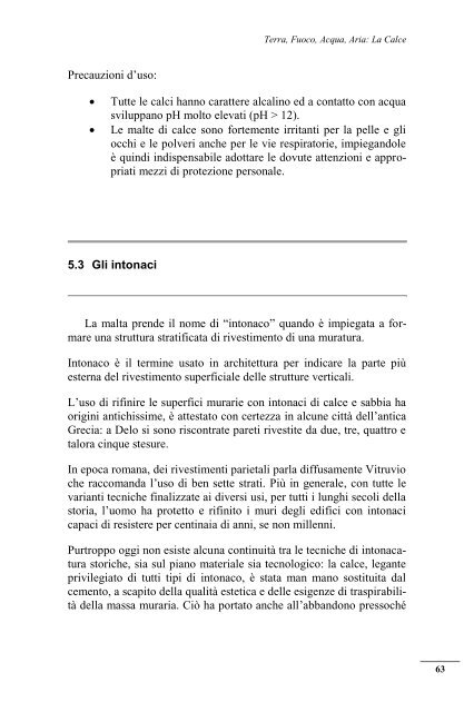 Terra, Fuoco, Acqua, Aria: LA CALCE A cura di Alessandro Battaglia ...