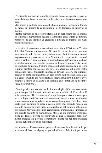 Terra, Fuoco, Acqua, Aria: LA CALCE A cura di Alessandro Battaglia ...