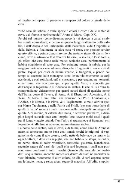 Terra, Fuoco, Acqua, Aria: LA CALCE A cura di Alessandro Battaglia ...