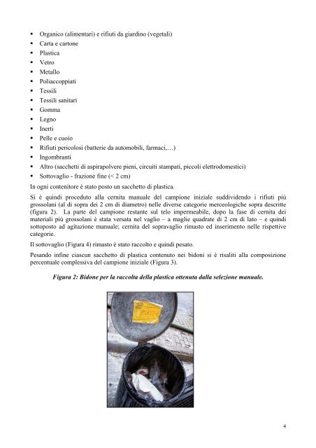 Analisi merceologica dei Rifiuti Urbani in Provincia di Piacenza - Arpa