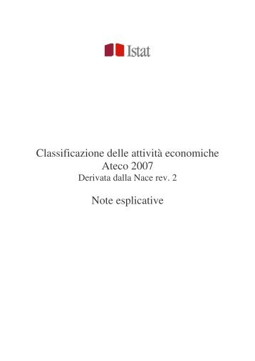 NOTE ESPLICATIVE ATECO 2007 - Istat.it