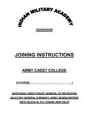 JOINING INSTRUCTIONS - Join Indian Army
