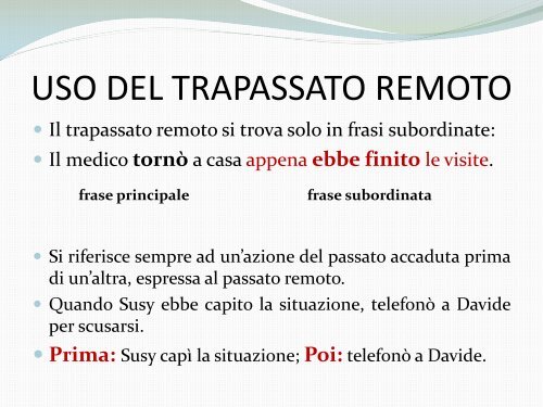 PASSATO REMOTO