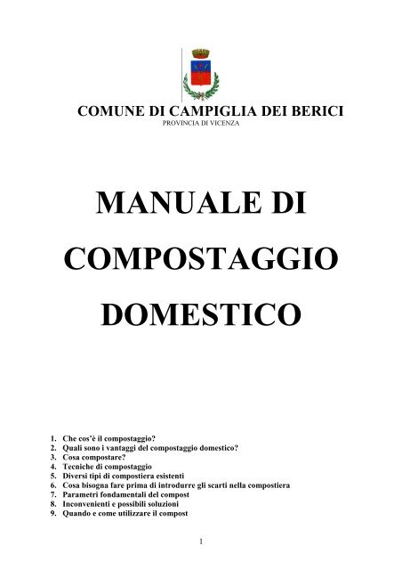 manuale di compostaggio domestico - Comune di Campiglia dei Berici