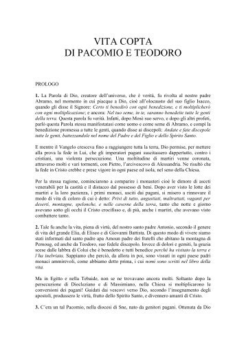 VITA COPTA DI PACOMIO E TEODORO