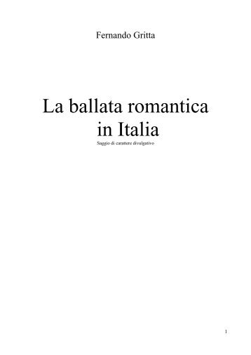 La ballata romantica in Italia - Giodi.it