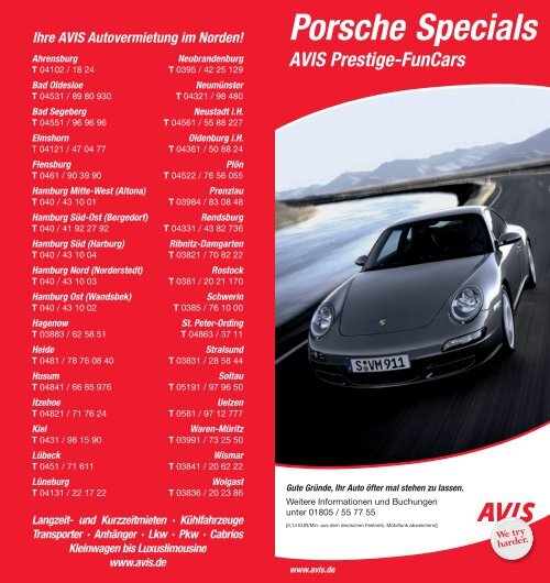 Porsche Flyer - AVIS Autovermietung Wucherpfennig