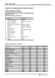 ENSAYO DE VARIEDADES DE CARDO 2012-2013