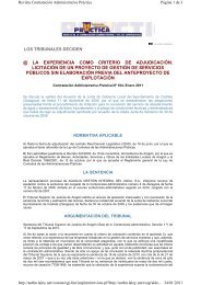 la experiencia como criterio de adjudicación. licitación de un ...