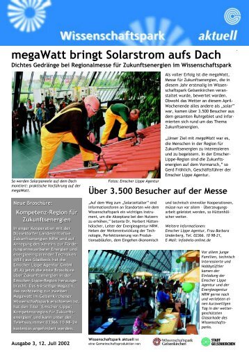 megaWatt bringt Solarstrom aufs Dach - Wissenschaftspark ...