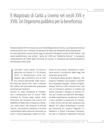 Magistrato di Carità - Comune di Livorno