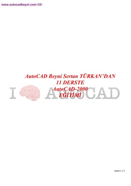AutoCAD-2000 Eğitimi