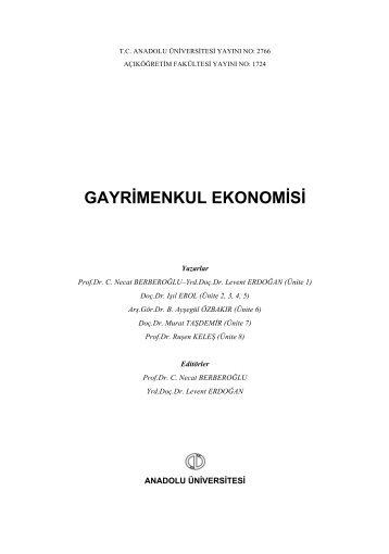 GAYRİMENKUL EKONOMİSİ - Anadolu Üniversitesi