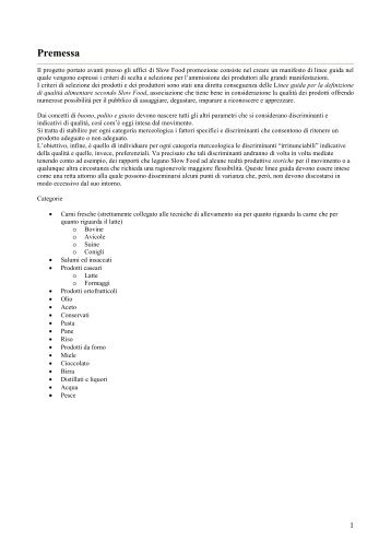 Linee guida Espositori - Agricoltura
