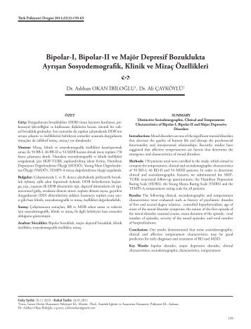 1104_3_Bipolar I, Bipolar II.indd - Türk Psikiyatri Dergisi