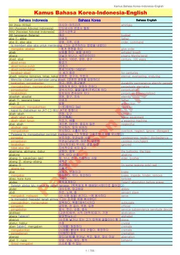 Kamus Bahasa Korea-Indonesia-English