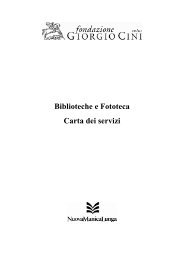 Biblioteche e Fototeca Carta dei servizi - Fondazione Giorgio Cini