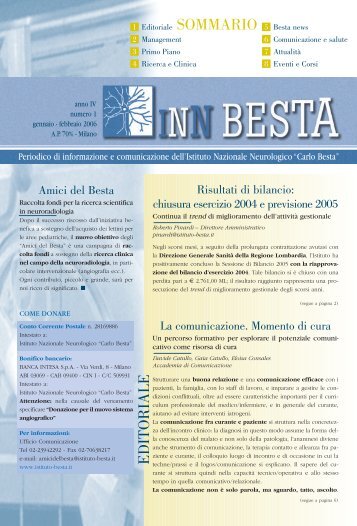 sommario 5 editoriale - fondazione irccs istituto neurologico carlo ...