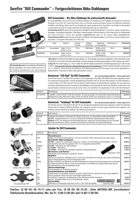 SureFire Preisliste - Hoffmann-Import