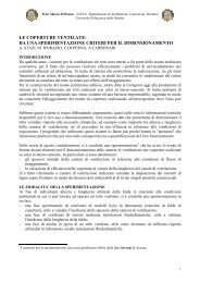 da una sperimentazione criteri per il dimensionamento