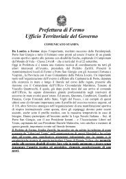 Il comunicato della prefettura - Ministero Dell'Interno