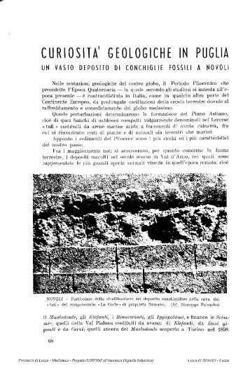 CURIOSITÀ' GEOLOGICHE IN PUGLIA - culturaservizi.it