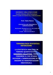 LEZIONI STATISTICA scienze comunicazione parte I - Facoltà di ...