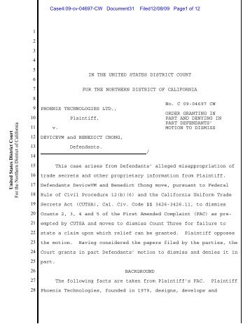 Read the District Court Ruling (PDF) - Phoenix