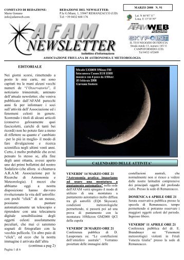 n.091-2008 - Associazione Friulana di Astronomia e Meteorologia