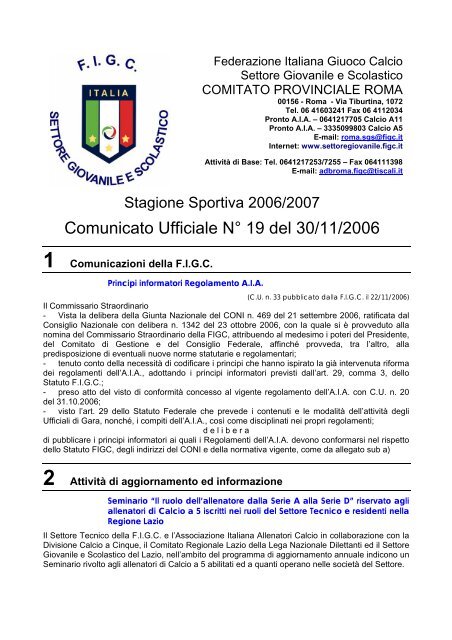 provvedimenti disciplinari - Figc - Federazione Italiana Giuoco Calcio
