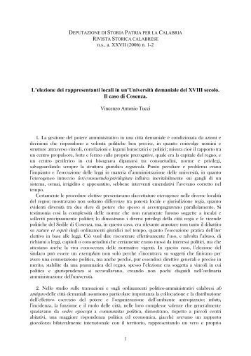 L'elezione dei rappresentanti locali in un'Università demaniale del ...