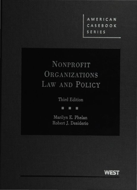 Nonprofit Organizations Law and Policy Third Edition - Libraries ...