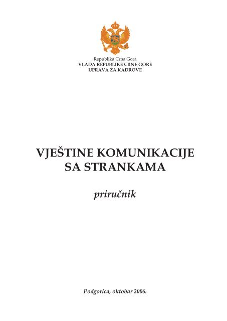 vještine komunikacije sa strankama - Uprava za Kadrove Crne Gore