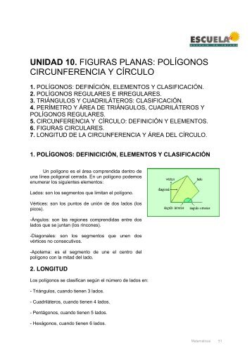 unidad 10. figuras planas: polígonos circunferencia y círculo