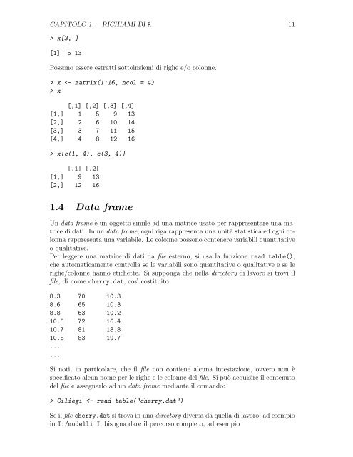 Dispensa di modelli lineari in R - Dipartimento di Statistica