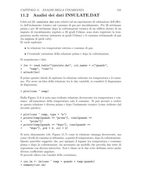 Dispensa di modelli lineari in R - Dipartimento di Statistica